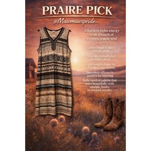 Sandra Darren Dress Sleeveless Beige Black Embellished V Neck Casual SKU255